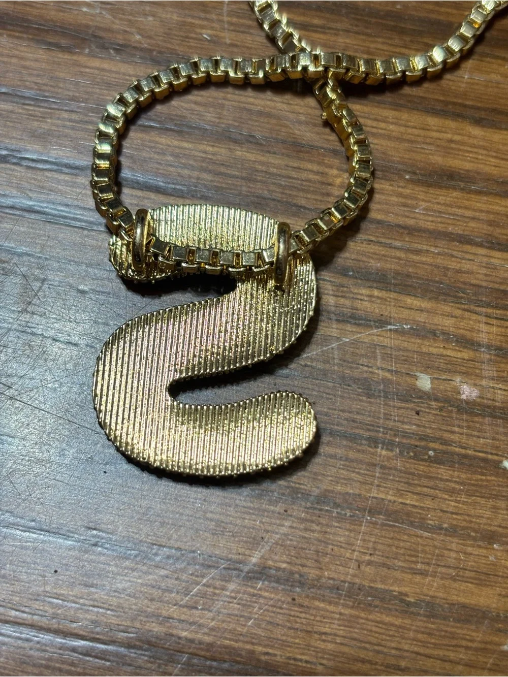 Sugarfix Gold tone 'S' initial pendant necklace with rhinestones